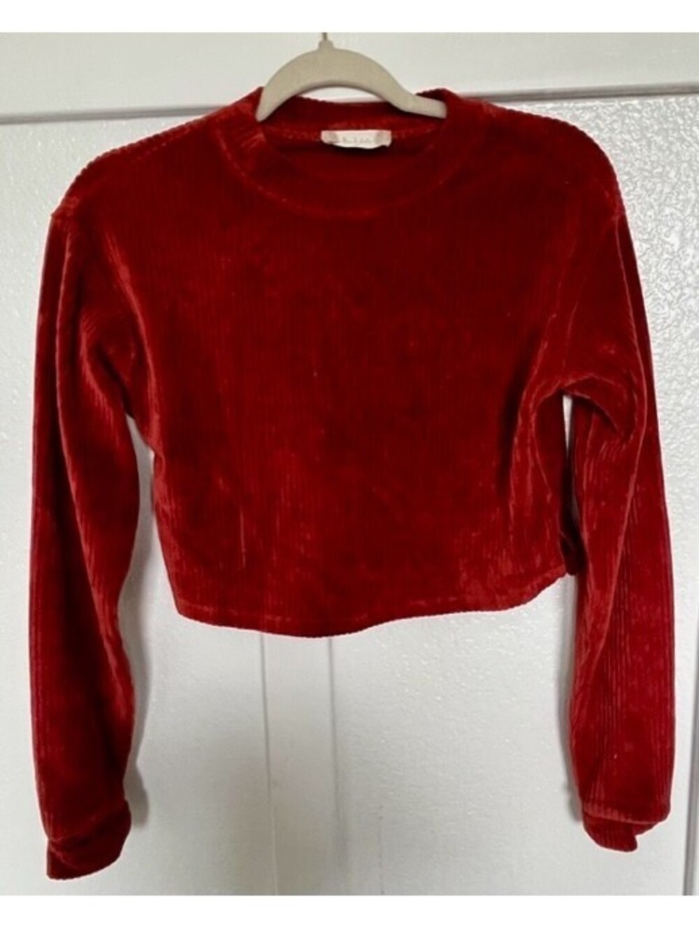 Altar’d State Rust Burnt Orange Corduroy Crop Top Size XS.